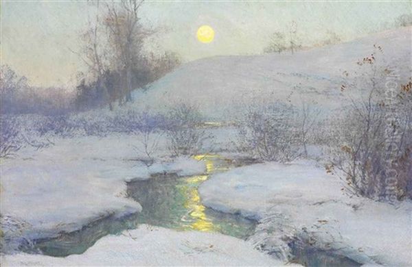 Moonrise At Dusk Oil Painting by Walter Launt Palmer