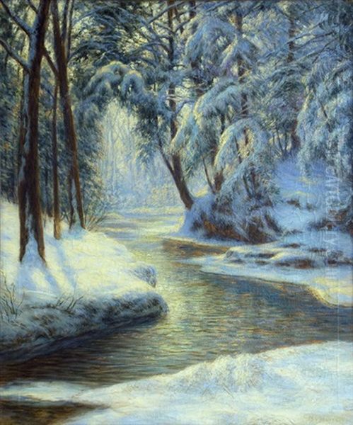 Snowy Creek Oil Painting by Walter Launt Palmer