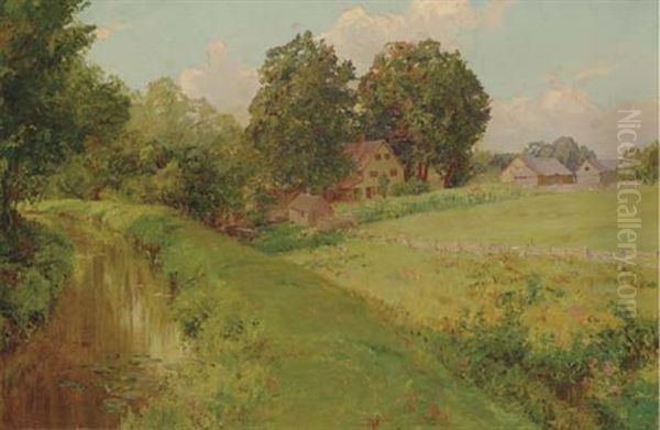 Summer On The Erie Canal Oil Painting by Walter Launt Palmer