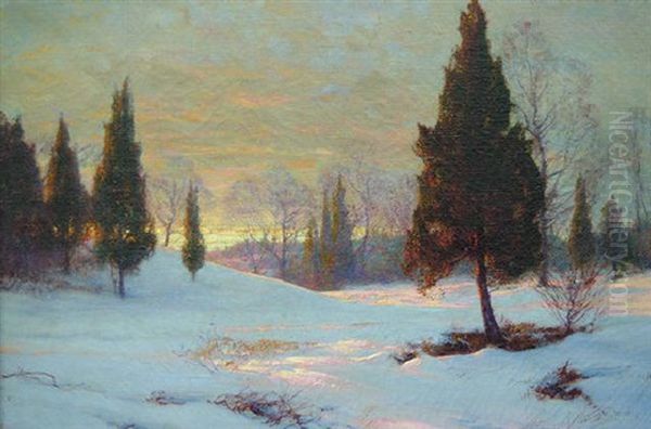 Winter Twilight Oil Painting by Walter Launt Palmer