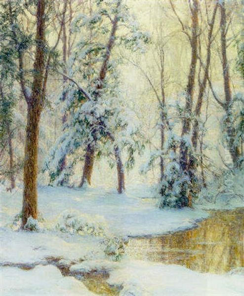 Woodland Pool Oil Painting by Walter Launt Palmer