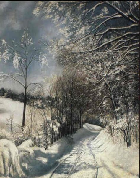 Sleigh Tracks Oil Painting by Walter Launt Palmer