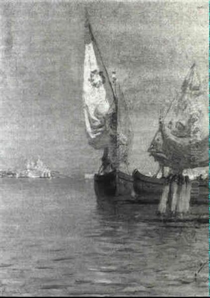 Sailboats In Venice Oil Painting by Walter Launt Palmer