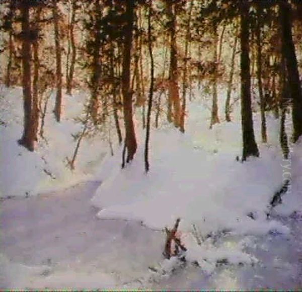 Ice In The Glen Oil Painting by Walter Launt Palmer