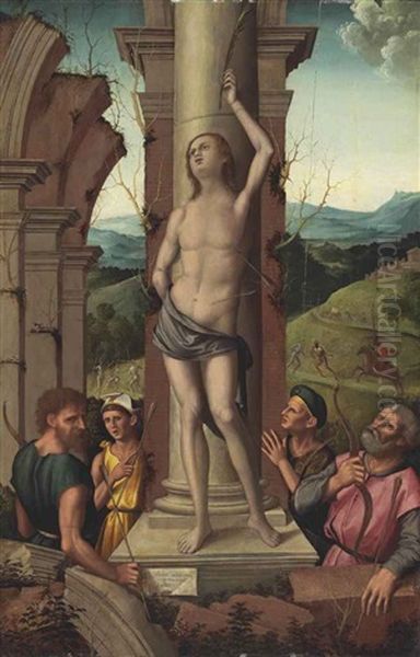 The Martyrdom Of Saint Sebastian Oil Painting by Marco Palmezzano