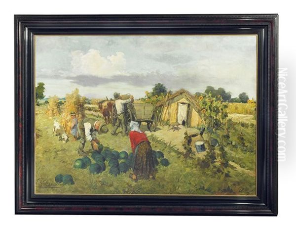 The Harvest Oil Painting by Zsigmond Palnagy