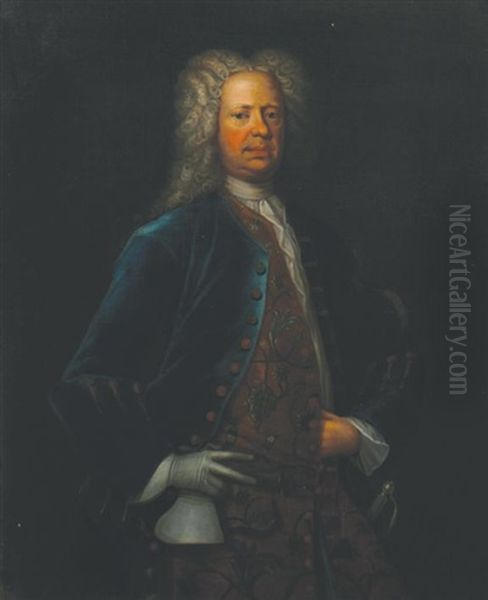 Portrait Of An Officer Oil Painting by Gerard Jan Palthe