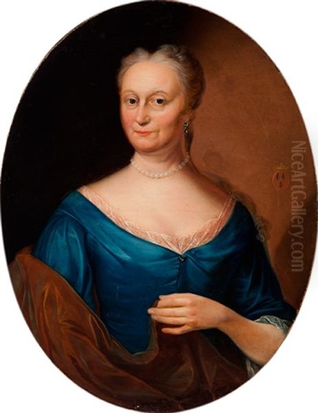 Portrait Of Johanna Geertruijd Bronkhorst At The Age Of 58 Oil Painting by Gerard Jan Palthe