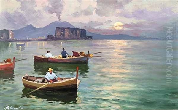 Sunset Over The Bay Oil Painting by Alphonse Palumbo