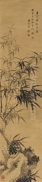 Bamboo Oil Painting by  Pan Shisheng