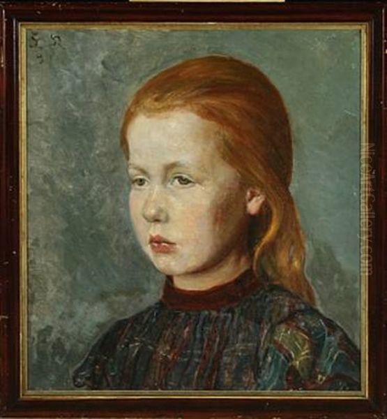 Portrait Of A Young Girl Oil Painting by Henriette Koster Panduro