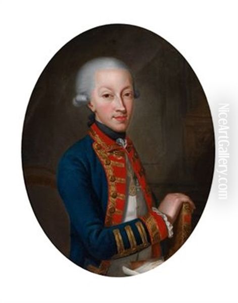 Bildnis Konig Carlo Emanuele Iv. Von Sardinien In Generalsuniform, Mit Der Collane Des Annunziatenordens Und Dem Groskreuz Des Ordens Der Hl. Mauritius Und Lazarus Oil Painting by Giovanni Panealbo