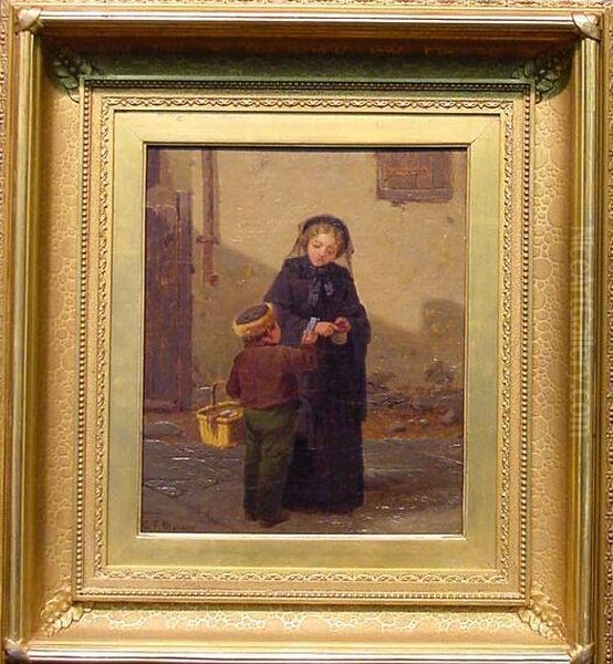 The Young Salesboy Oil Painting by Charles F. Blauvelt