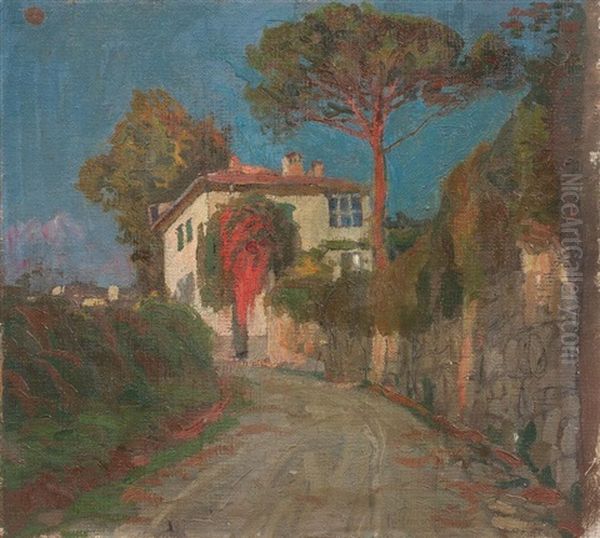 Paesaggio Con Villa E Alberi Oil Painting by Ruggero Panerai