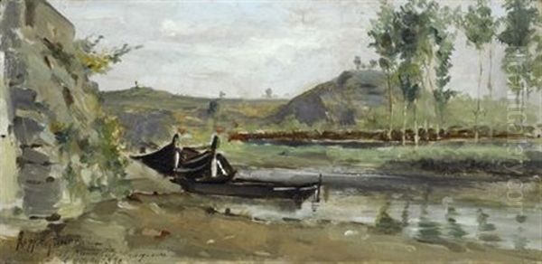 L'arno Nei Dintorni Di Limite Oil Painting by Ruggero Panerai