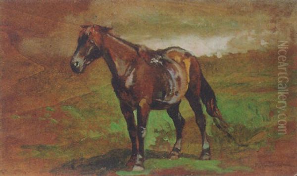 Un Cavallo Brado Oil Painting by Ruggero Panerai