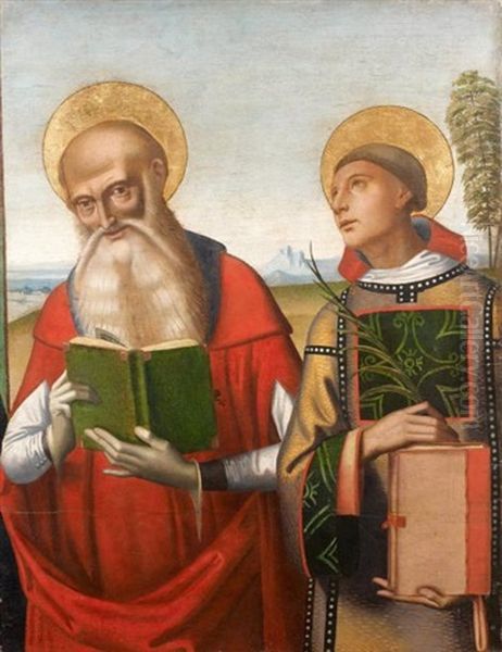 Saint Jerome Et Saint Laurent Oil Painting by Domenico Panetti