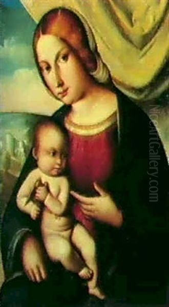 Madonna Col Bambino Oil Painting by Domenico Panetti