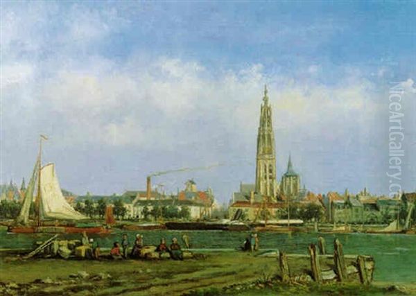 Blick Auf Antwerpen Oil Painting by Louise Constance W. C. van Panhuys