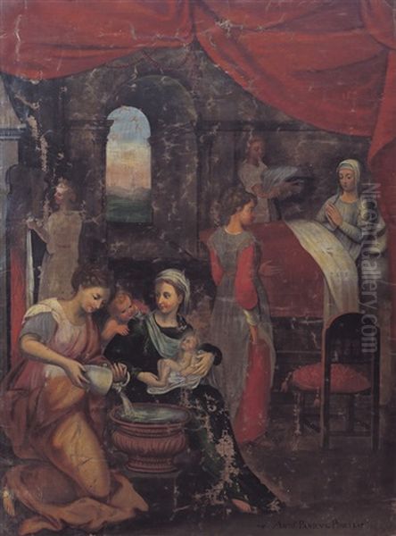 La Nascita Della Vergine Oil Painting by Antonio Maria Panico