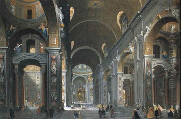 Interno Di San Pietro Oil Painting by Francesco Panini