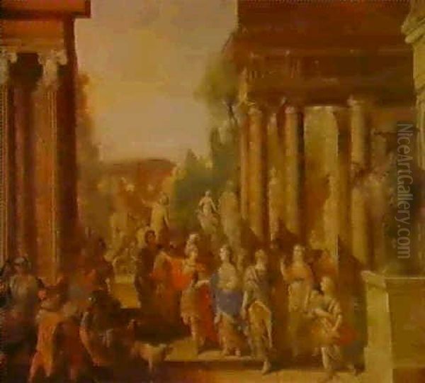 A Roman Marriage Procession Oil Painting by Francesco Panini