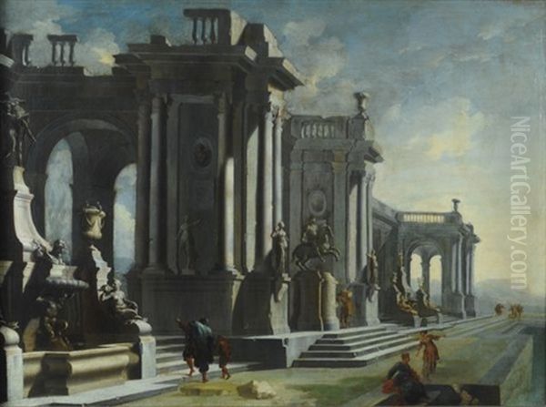 Capriccio Architettonico Con Figure Oil Painting by Giovanni Paolo Panini