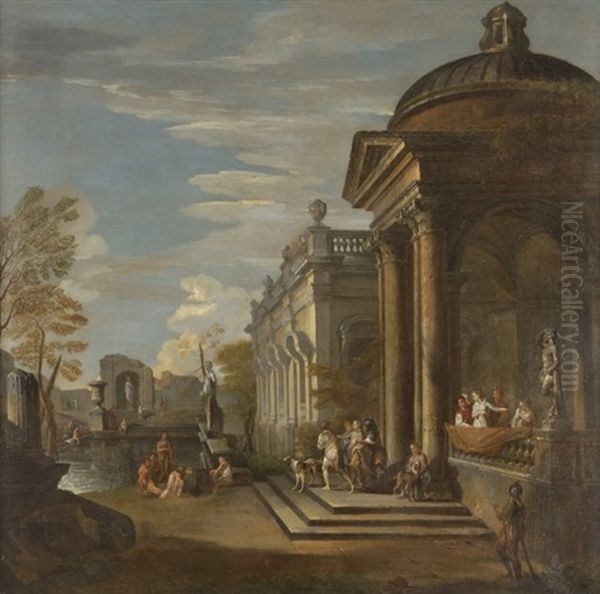 La Piscine Probatique Oil Painting by Giovanni Paolo Panini