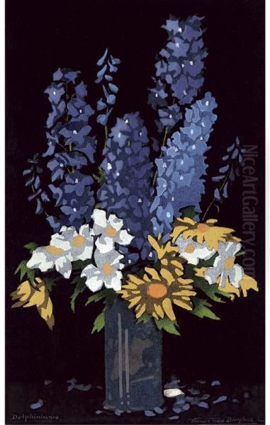 Delphiniums Oil Painting by Thomas Todd Blaylock