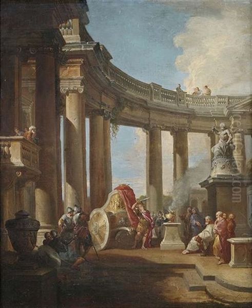 Alexander Der Grose Teilt Den Gordischen Knoten Oil Painting by Giovanni Paolo Panini