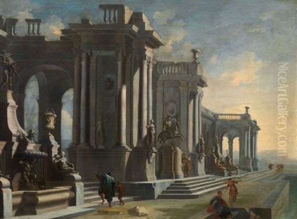 Capriccio Architettonico Con Figure Oil Painting by Giovanni Paolo Panini