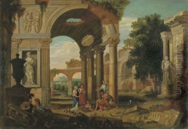 Architekturcapriccio Oil Painting by Giovanni Paolo Panini