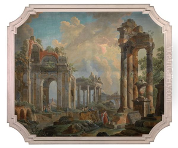 Architekturcapriccio Mit Orientalischen Figuren Oil Painting by Giovanni Paolo Panini