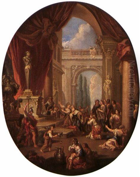 Priamo Sacrifica Agli Dei Oil Painting by Giovanni Paolo Panini