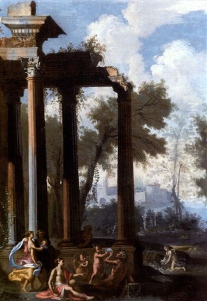 Caprice Avec Bacchus Oil Painting by Giovanni Paolo Panini