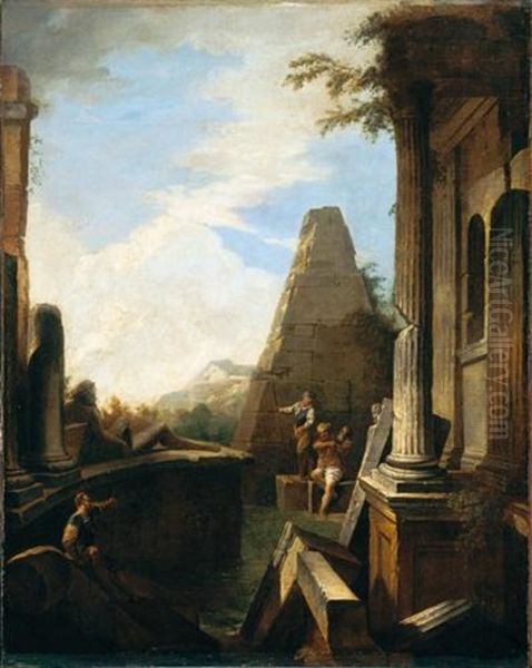 Architetture Con Figure Oil Painting by Giovanni Paolo Panini