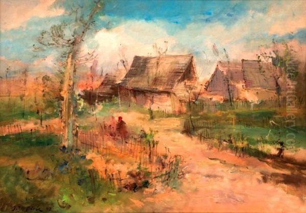 Cesta Do Vsi Oil Painting by Oldrich Blazicek