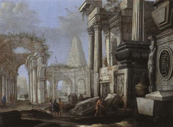 Romische Ruinen Oil Painting by Giovanni Paolo Panini