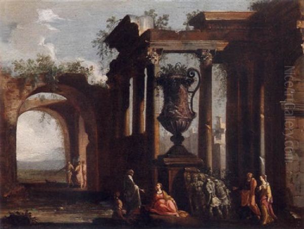 Capricio Architettonico Con Figure Oil Painting by Giovanni Paolo Panini