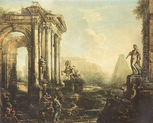 Capriccio Romano Oil Painting by Giovanni Paolo Panini