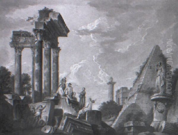 Vue De La Rome Antique by Giovanni Paolo Panini