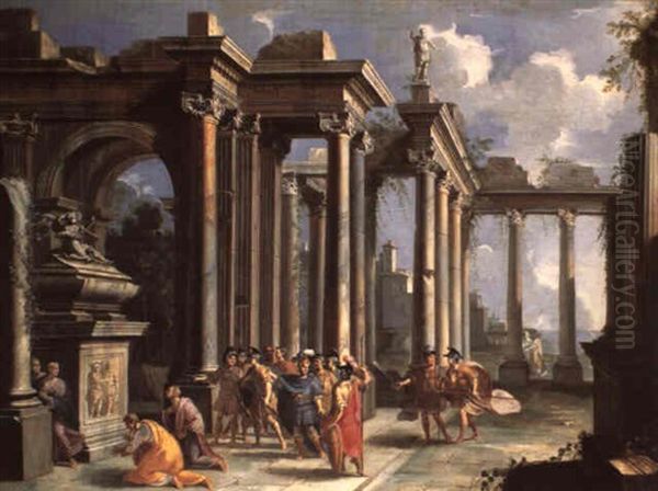 Alexander Visiting The Tomb Of Achilles Oil Painting by Giovanni Paolo Panini