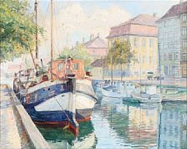 View From Christianshavn's Canal Oil Painting by Robert Panitzsch