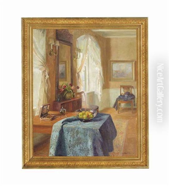 A Sunlit Room Oil Painting by Robert Panitzsch