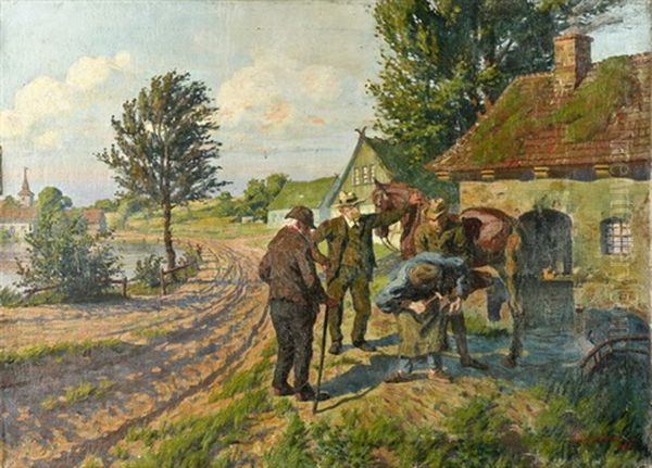 Beim Hufschmied Oil Painting by Robert Panitzsch