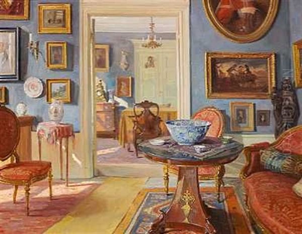 Interior Fra Et Herskabeligt Hjem Oil Painting by Robert Panitzsch