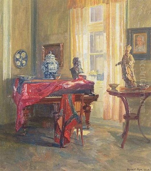 Interior Med Klaver Oil Painting by Robert Panitzsch