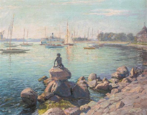 The Little Mermaid, Copenhagen Oil Painting by Robert Panitzsch