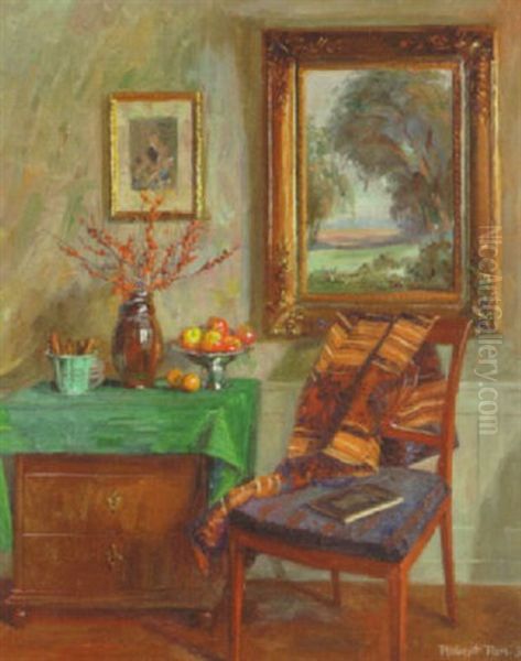 Interior Med Kommode, Stol Og Maleri Oil Painting by Robert Panitzsch