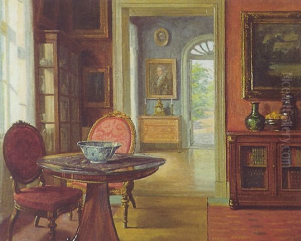 Sunlit Interior Oil Painting by Robert Panitzsch